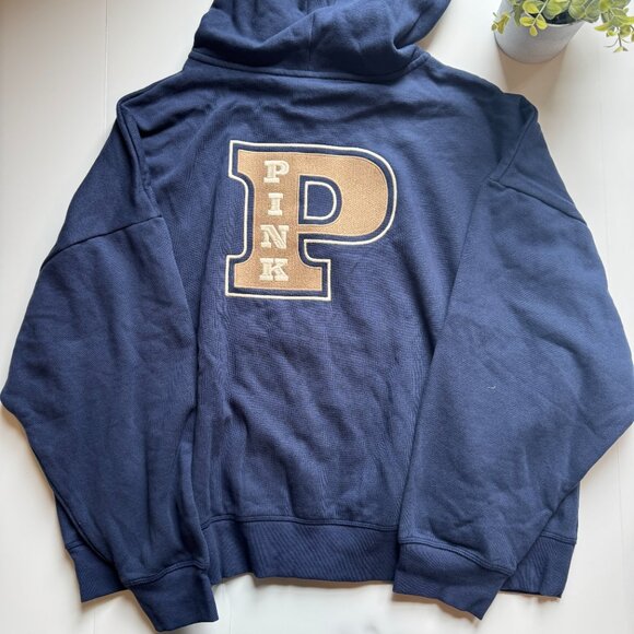Victoria's Secret PINK Ivy Fleece Full Zip Hoodie New With Tags Size XXL Blue - Picture 4 of 9